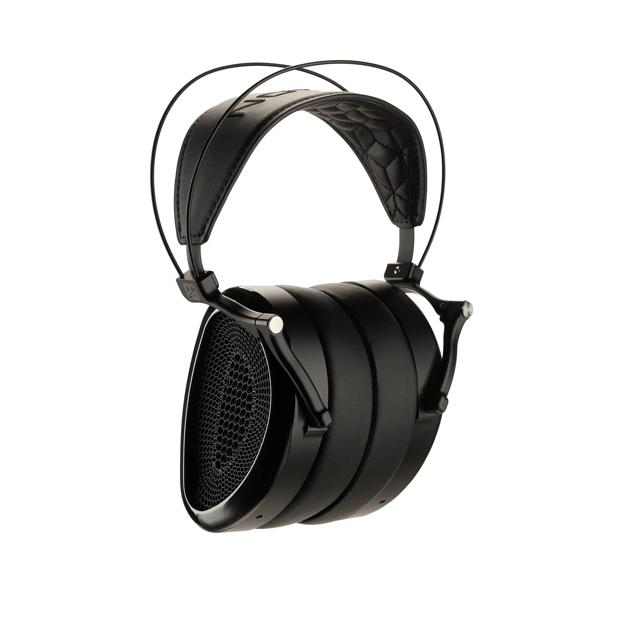 Dan Clark Audio Noire XO open-back headphones back left 3 quarter angle whitebox