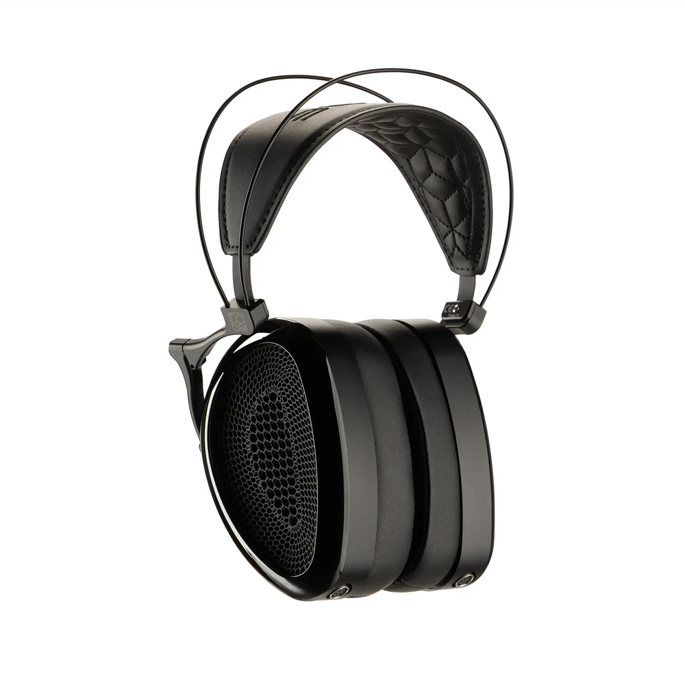 Dan Clark Audio Noire XO open-back headphones front right 3 quarter angle whitebox