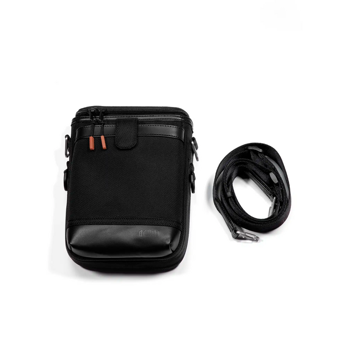 ddHiFi CZ200 Cube Bucket Bag lying face up next to coiled strap whitebox