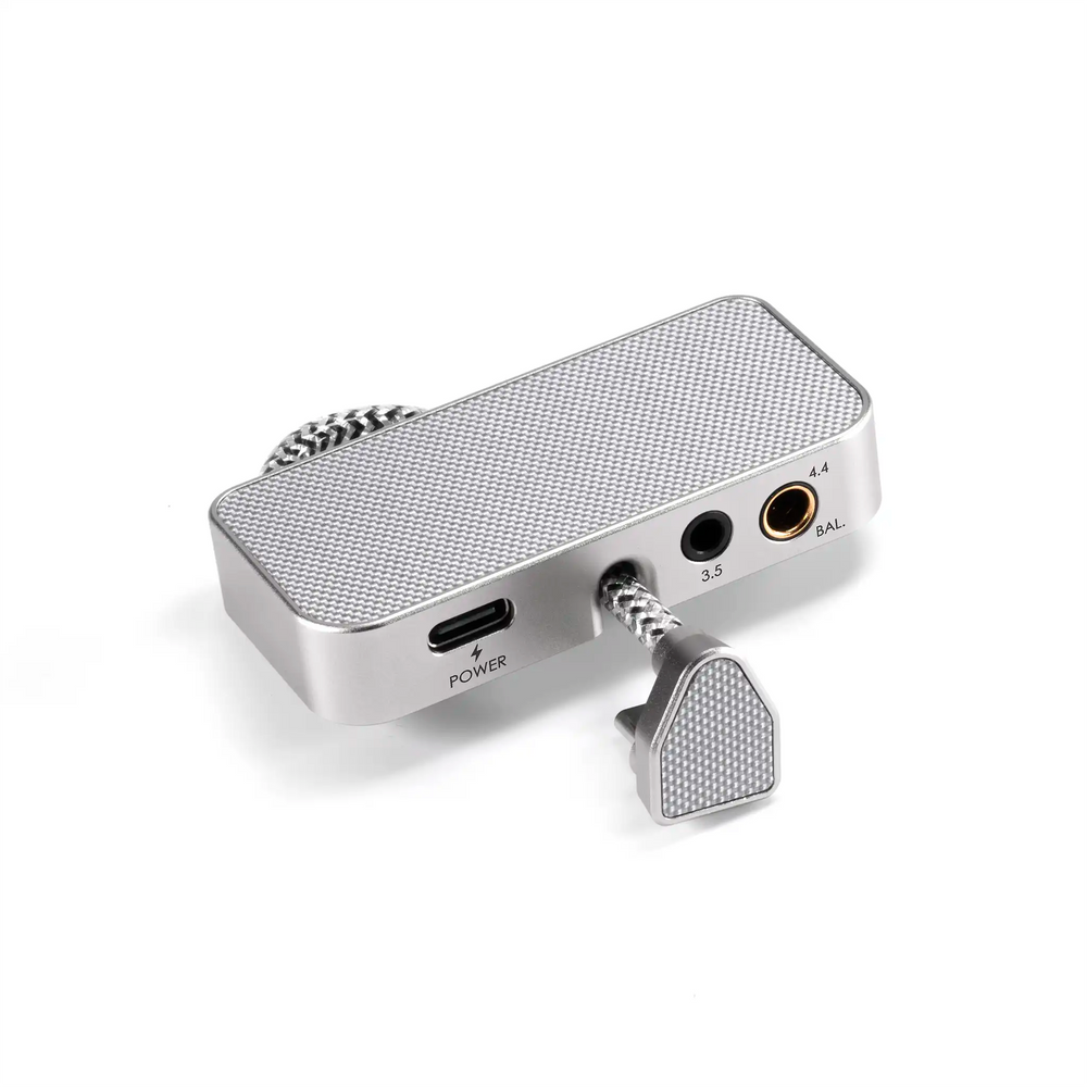 ddHiFi TC44Grip DAC dongle floating side view of outputs whitebox