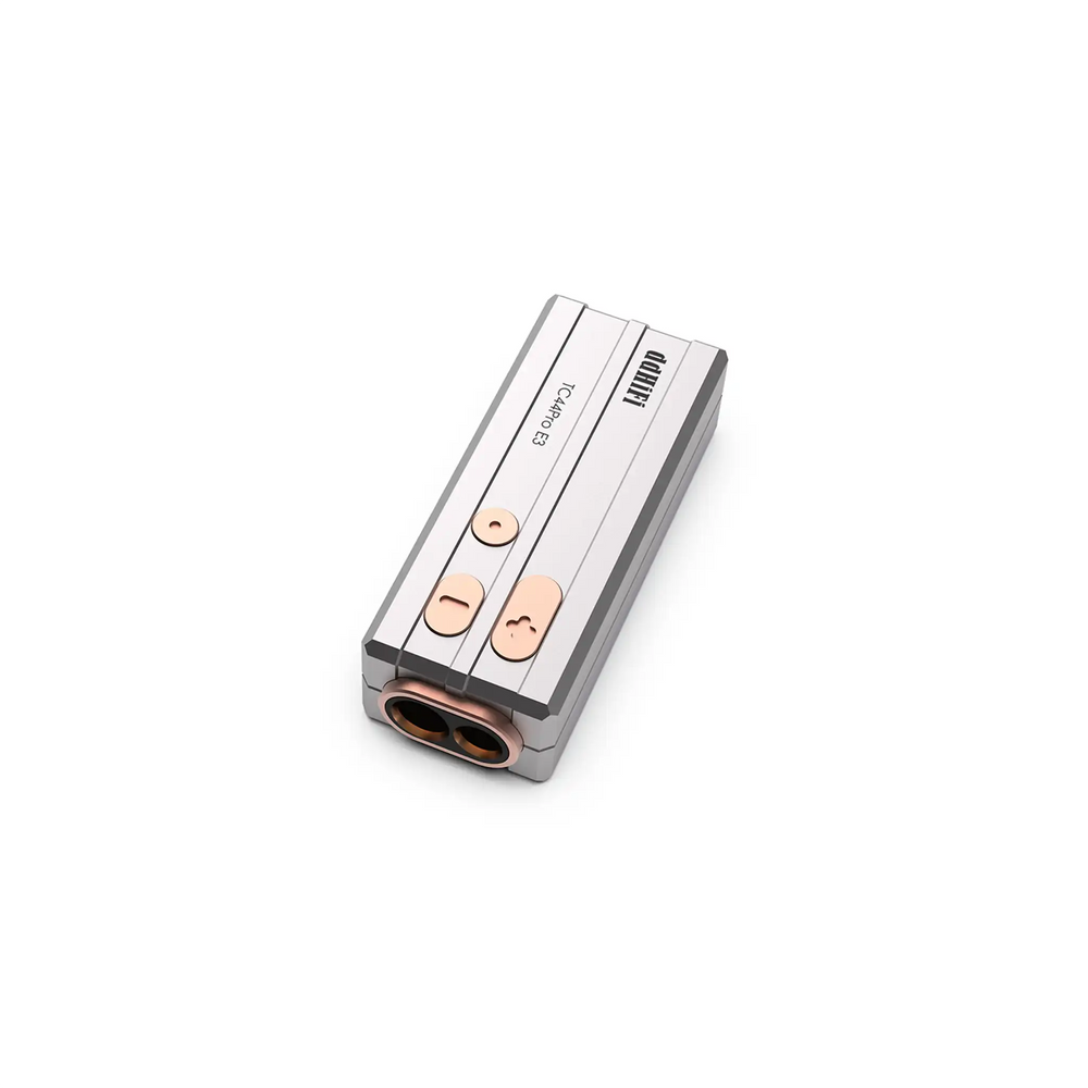ddHiFi TC44Pro E3 DAC dongle top down view with closeup of outputs whitebox