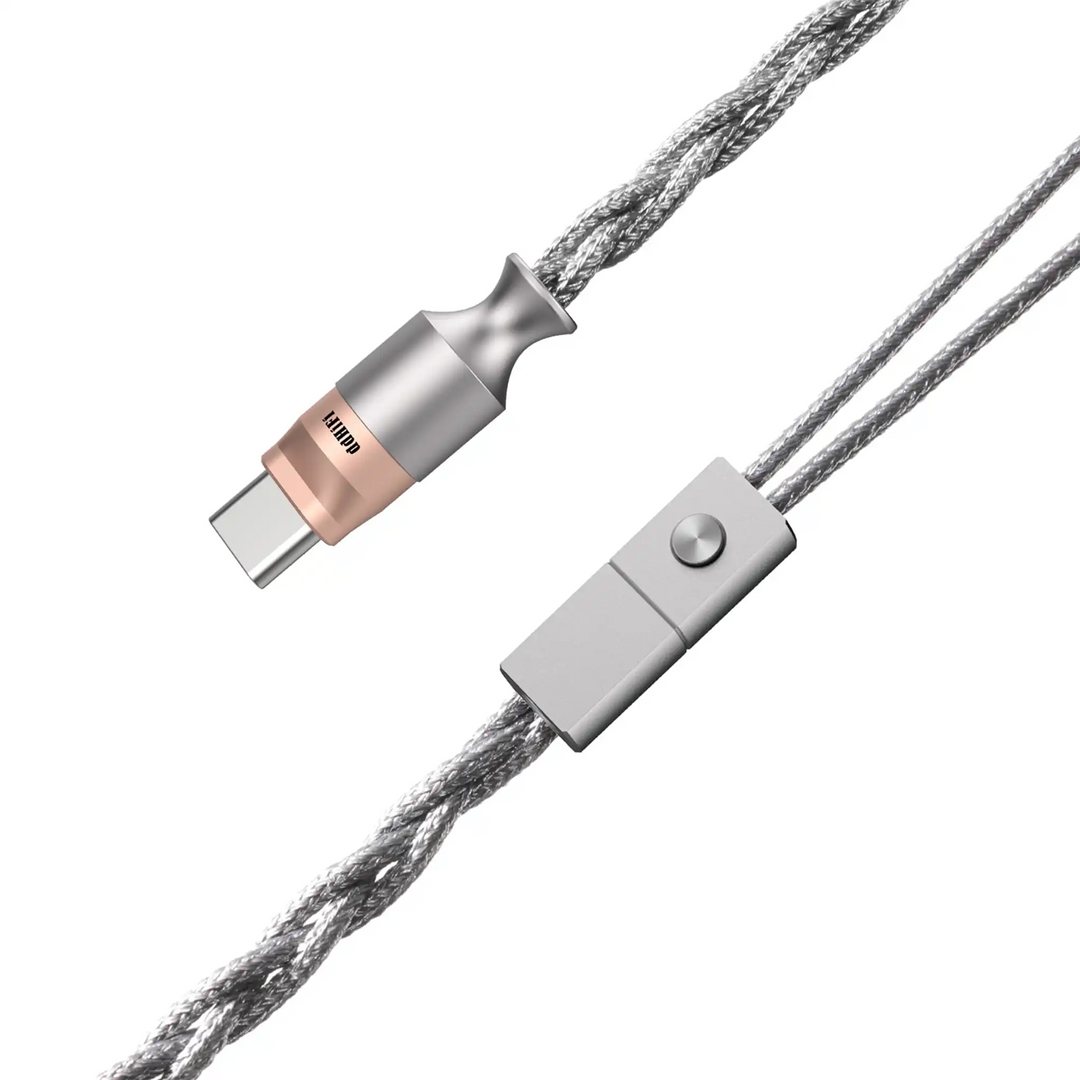 ddHiFi MC198C cable closeup of USB-C plug and DAC y-split whitebox