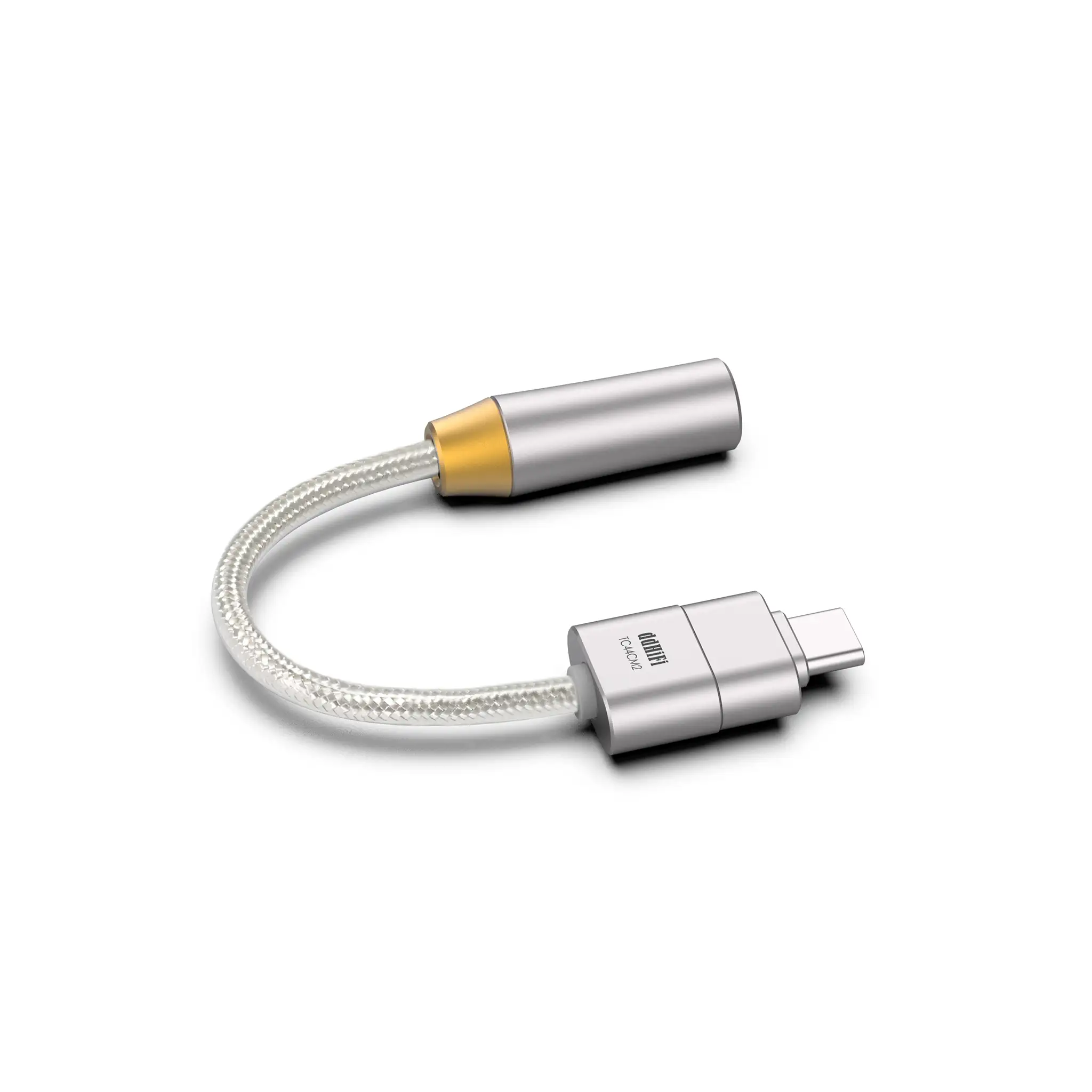 ddHiFi TC44CM2 DAC dongle sitting in c-shape whitebox