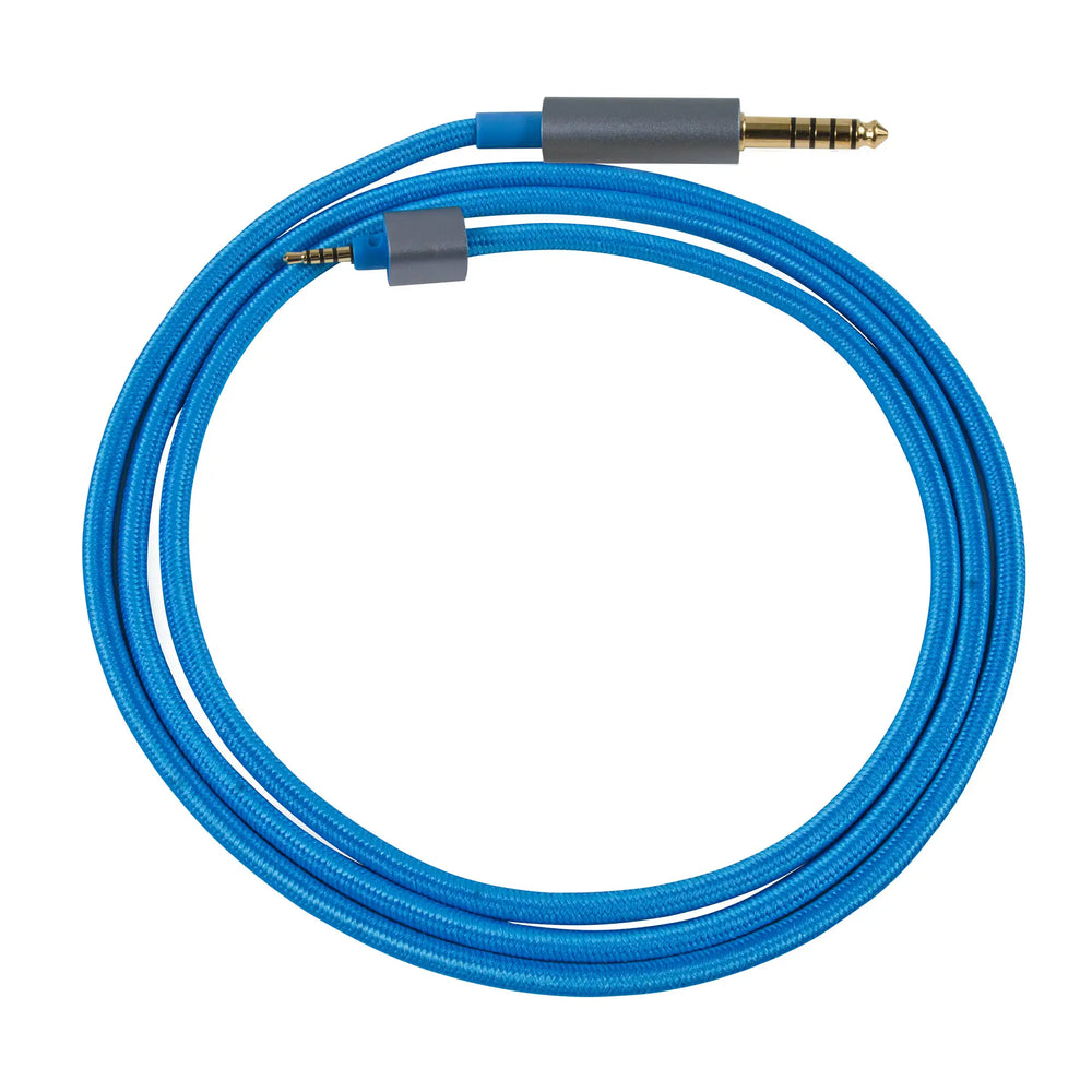 Dekoni Ensemble source connector coiled blue nylon with 4.4