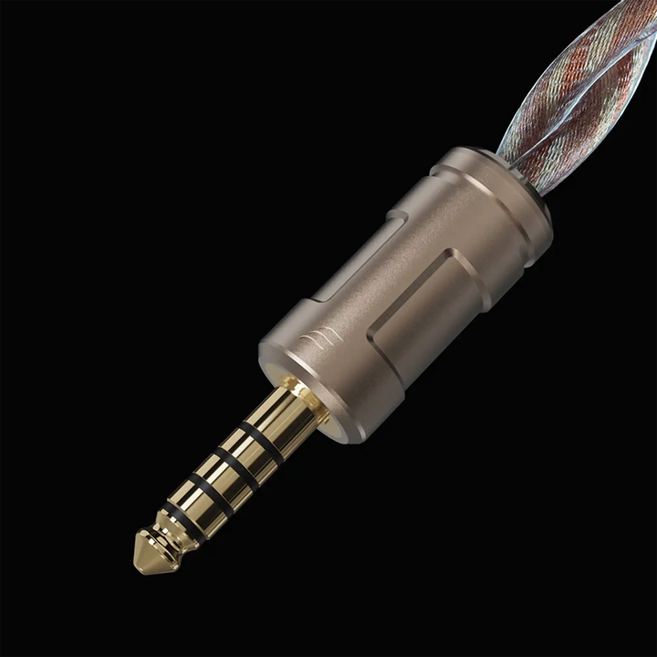 Effect Audio Fusion 1 2025 IEM upgrade cable closeup of 4.4mm termination on black background