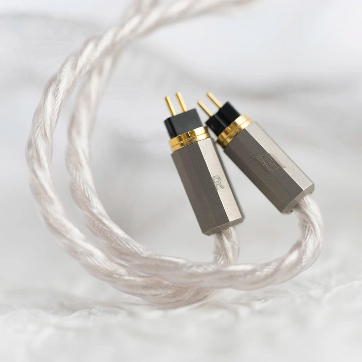 Effect Audio Chiron + Cleopatra II IEM cable 2-pin connectors closeup