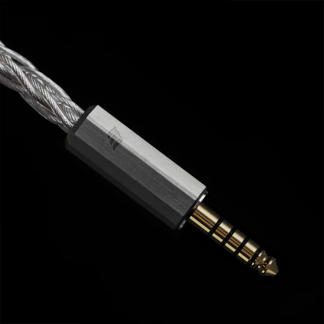 Effect Audio Cleopatra Imperia Founder's Edition cable 4.4mm termination closeup black background