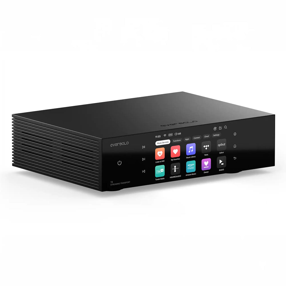 EverSolo T8 Streaming Transport front left 3 quarter whitebox