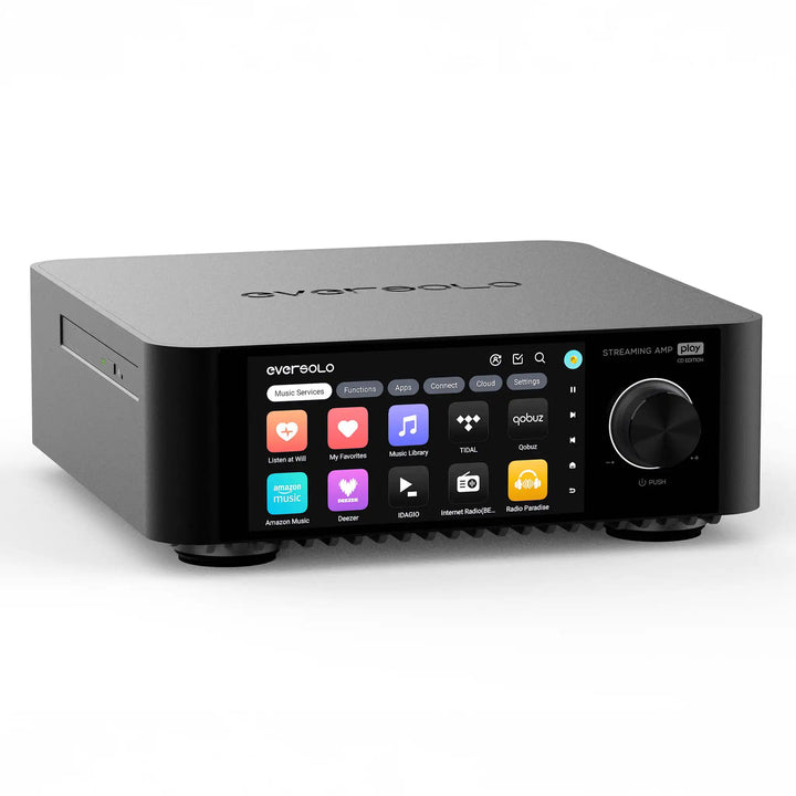 EverSolo Play CD edition streaming amp floating front left 3 quarter angle whitebox