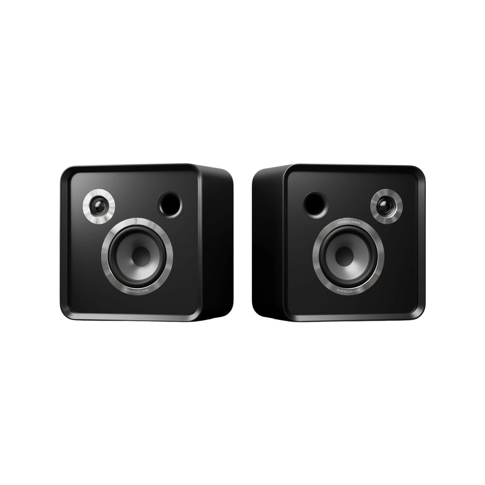 EverSolo SE100 bookshelf speakers front view without cover whitebox