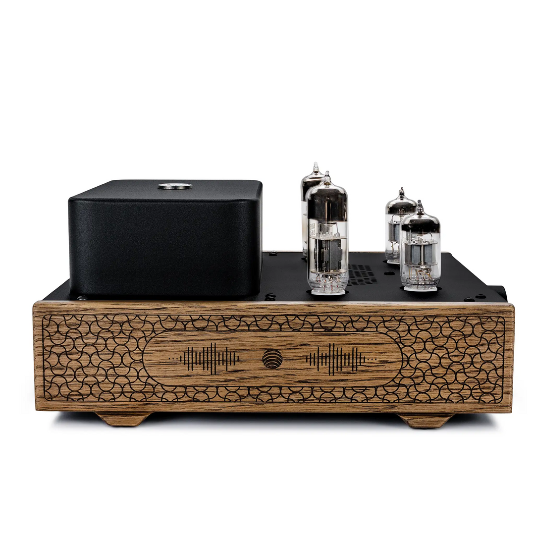 Feliks Audio Echo Vibe tube amp right side profile view whitebox