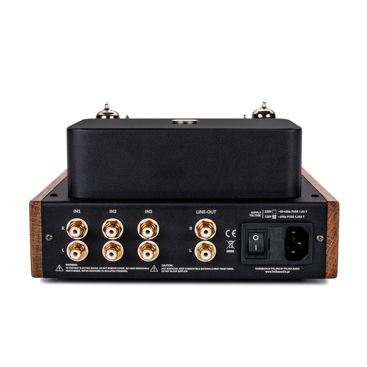 Feliks Audio Echo Vibe tube amp back center whitebox