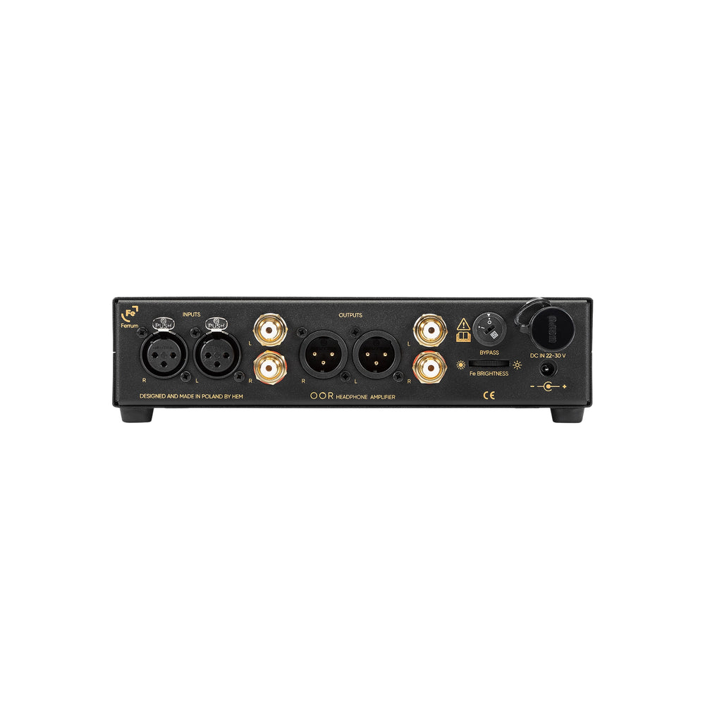 Ferrum OOR headphone amp rear view whitebox