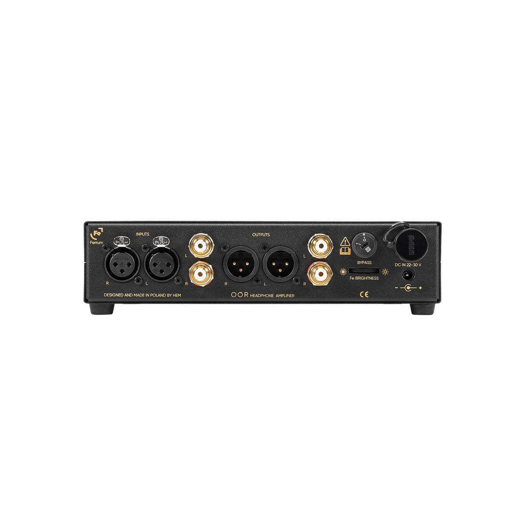 Ferrum OOR headphone amp rear view whitebox