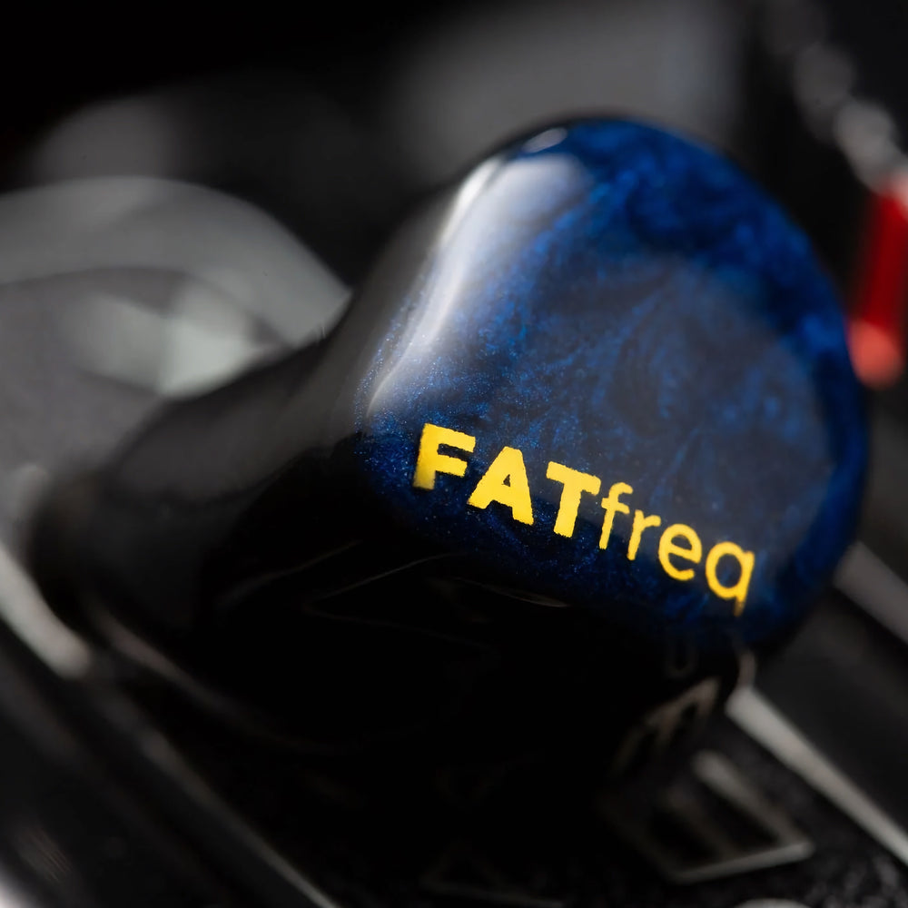 FATfreq Maestro Mini left earphone extreme closeup shell