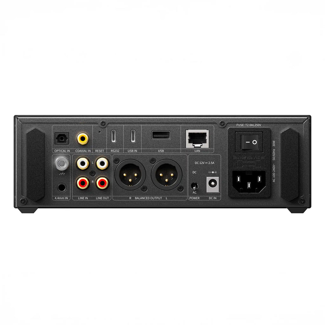 FiiO K15 DAC/amp in black sitting rear center whitebox