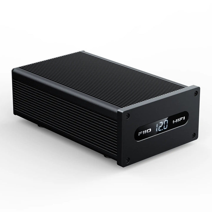 FiiO PL50 linear power supply front left corner angle whitebox