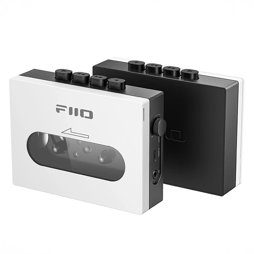 FiiO CP13 b&W front and back 3 quarter angle whitebox