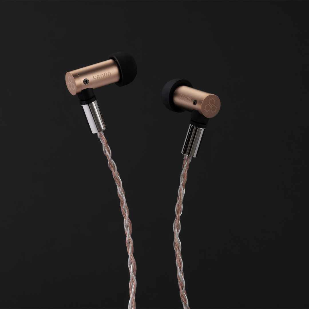 Final Audio S6000 IEMs center black background