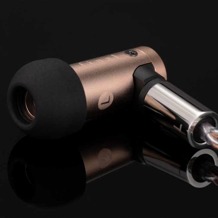 Final Audio S6000 left iem closeup center black background