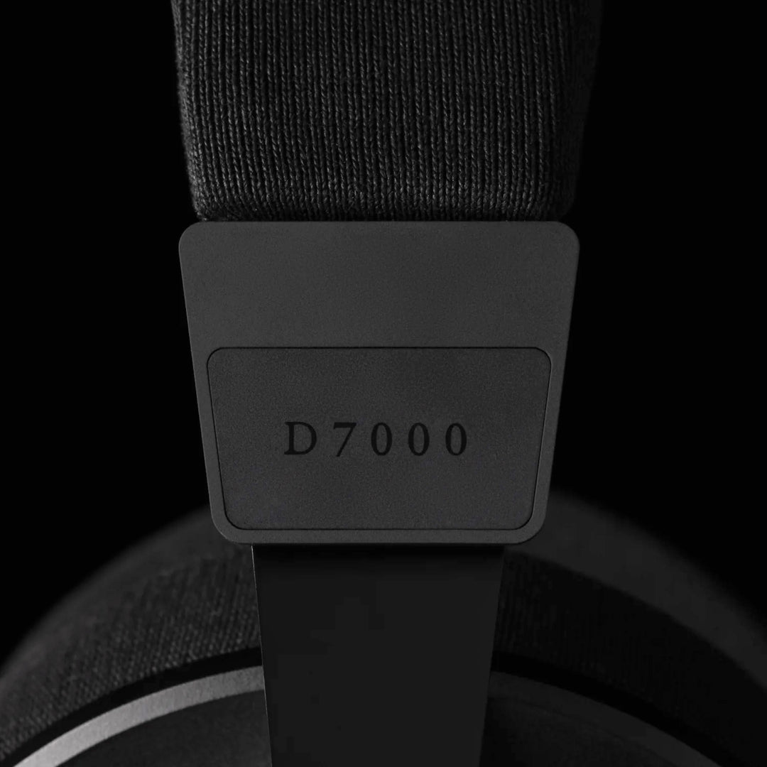 Final D7000 closeup product emblem on headband over black background