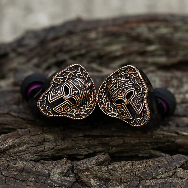 FlipEars Legion IEMs front center sitting on wood log