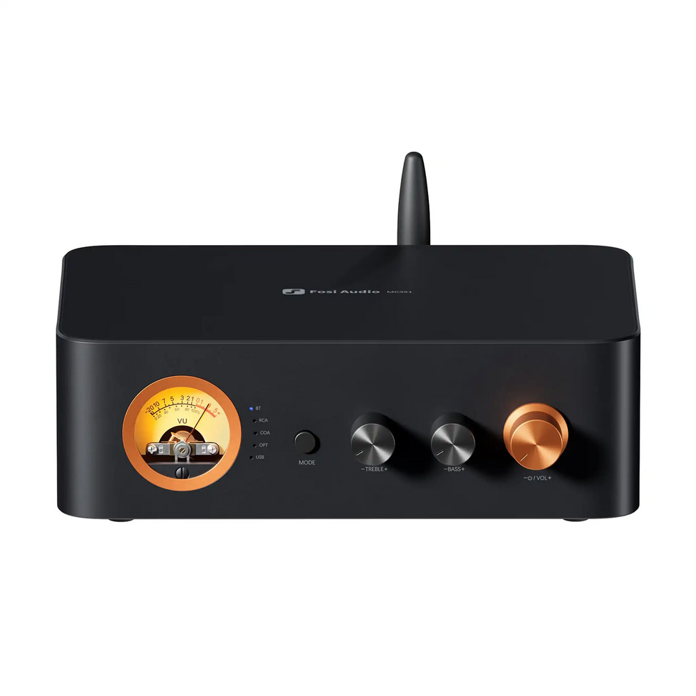 Fosi Audio MC351 amplifier front center whitebox