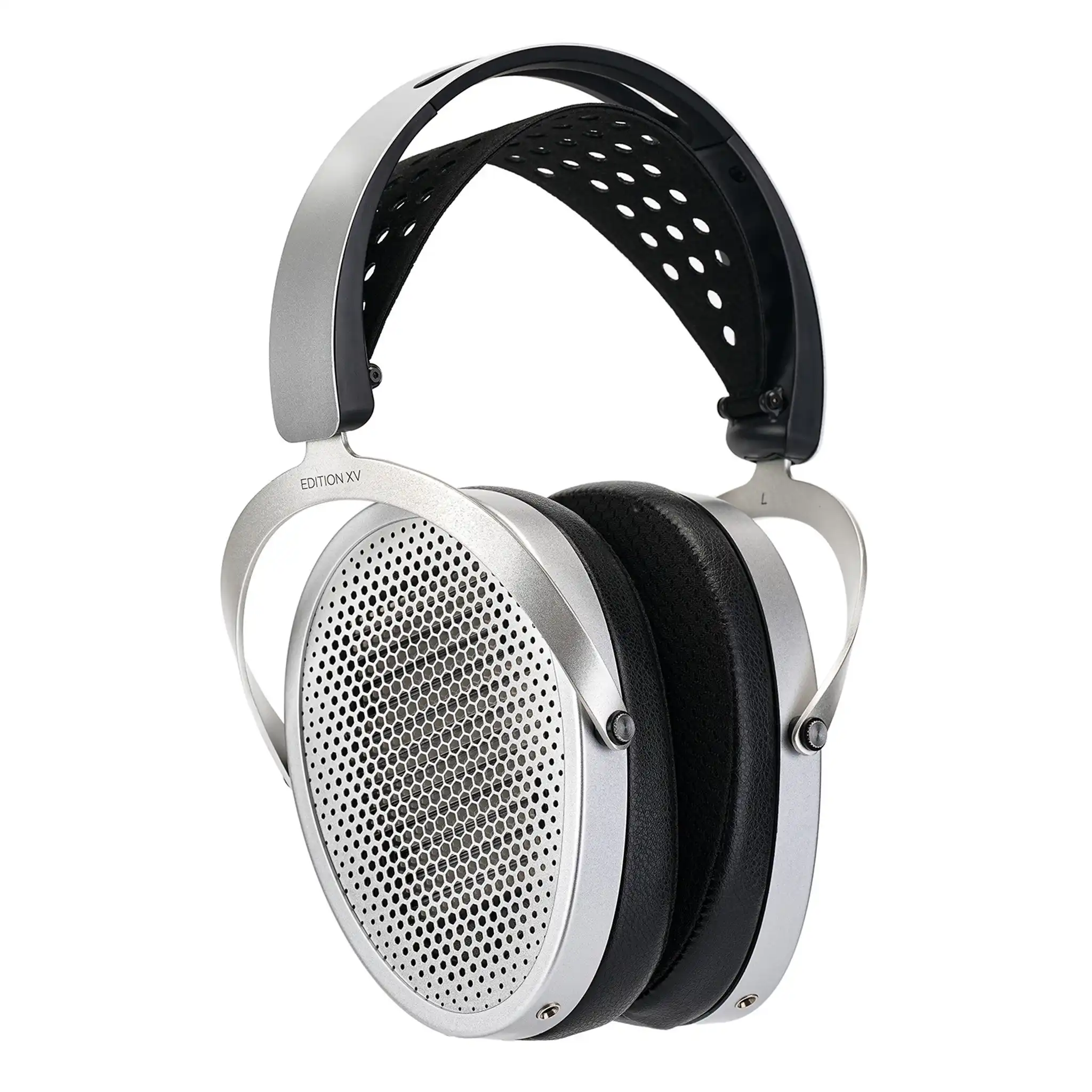 HIFIMAN Edition XV headphones front left 3 quarter angle whitebox