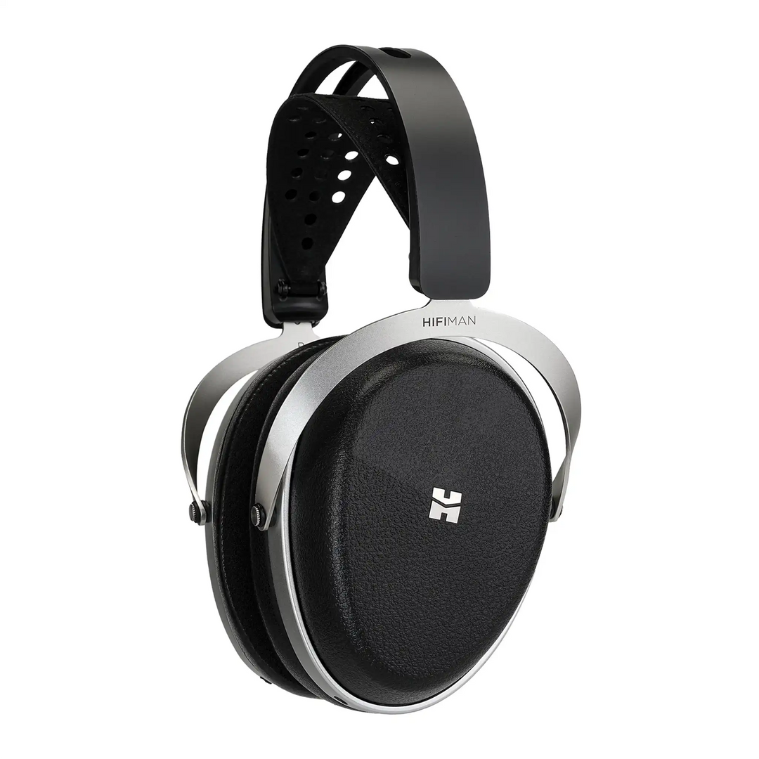 HIFIMAN Audivina LE headphones standing front right 3 quarter angle whitebox