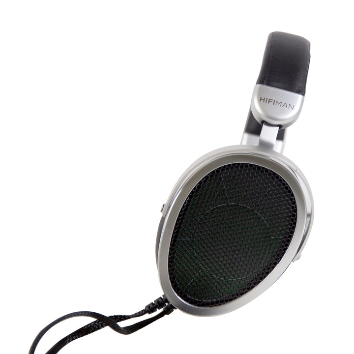 HiFiMAN Mini Shangri-La headphone profile with attached cable over white background