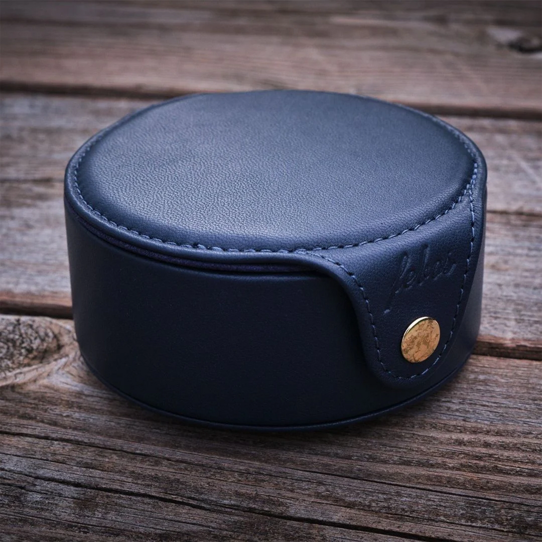 Hisenior Mega7 iems manatee carry case sitting on wooden table