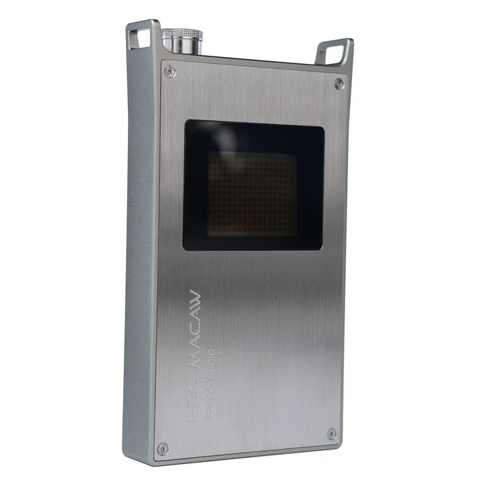 iBasso PB6 Macaw standing front view left 3 quarter angle whitebox