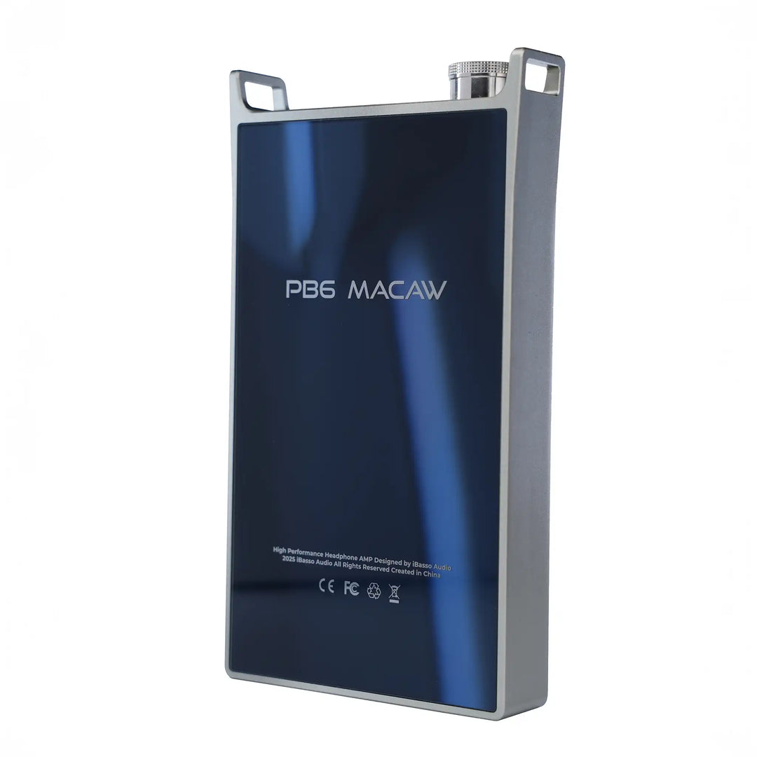 iBasso PB6 Macaw standing back view right 3 quarter angle whitebox