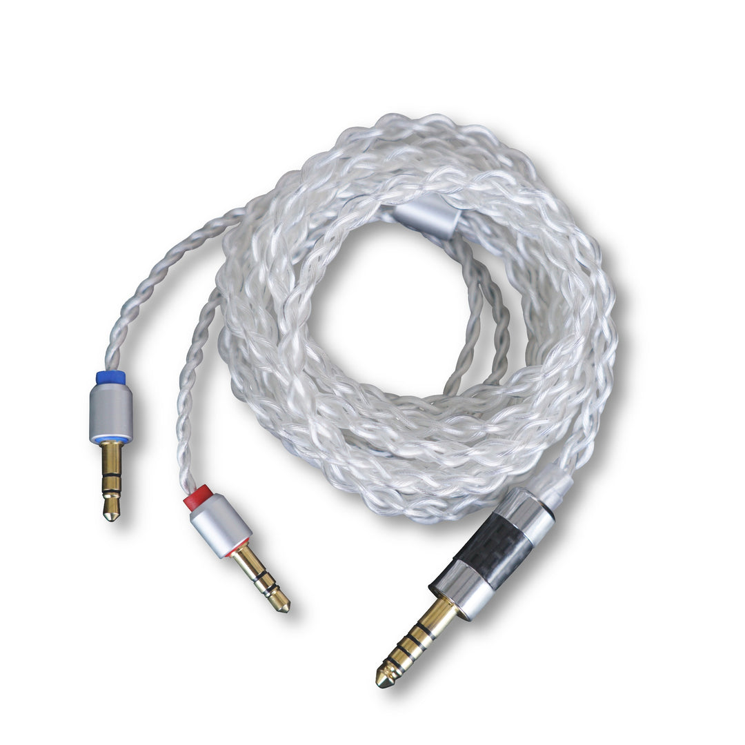 iBasso CB17 silver cable coiled bird's eye whitebox