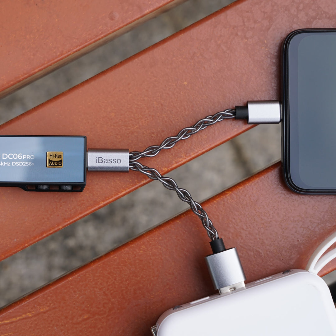 iBasso CB19 USB-C Cable + Y Adapter | USB-C to C / USB-A Power-Bloom Audio