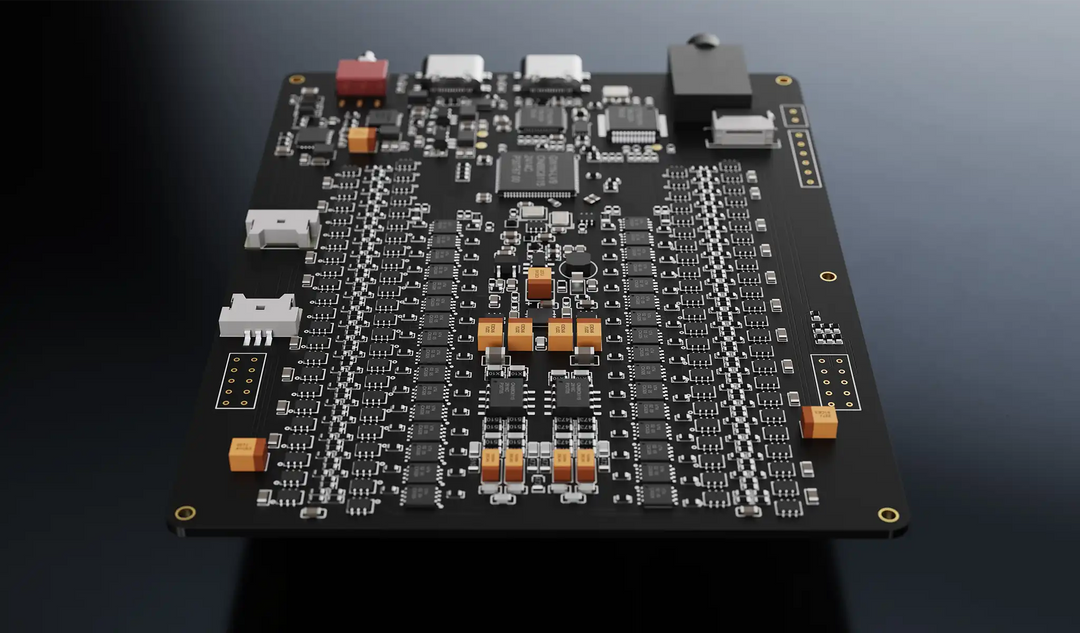 iBasso D17 Atheris DAC/amp internal circuit board on black background