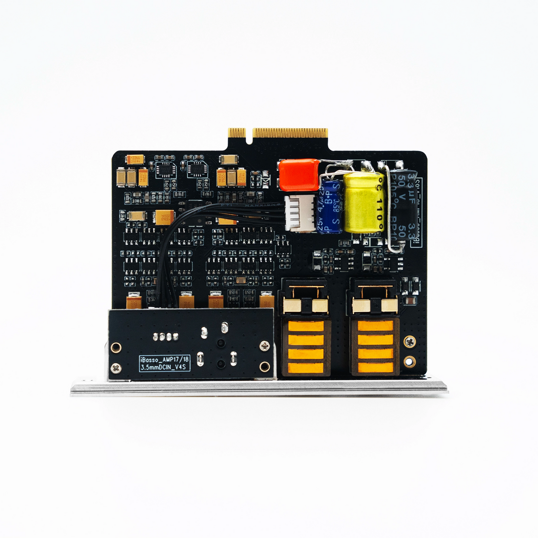 iBasso AMP18 card standing up front whitebox