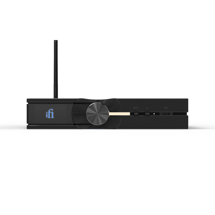 iFi NEO Stream 3 front center with antenna whitebox