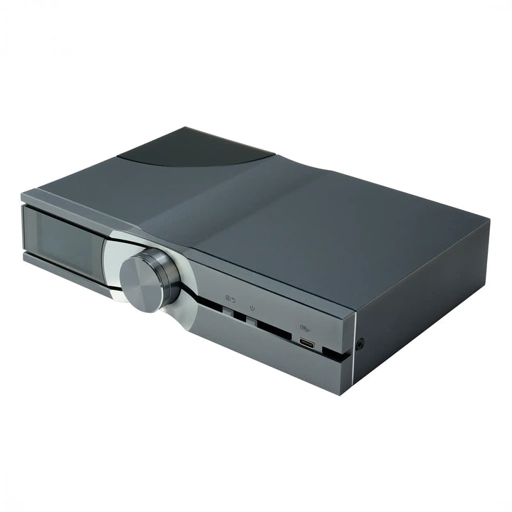 iFi Audio OMNI USB sitting front right 3 quarter angle whitebox