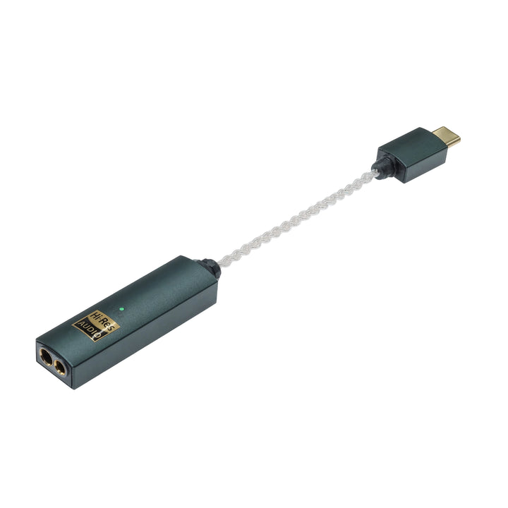 iFi GO Link MAX front right bottom quarter with fully stretched cable whitebox