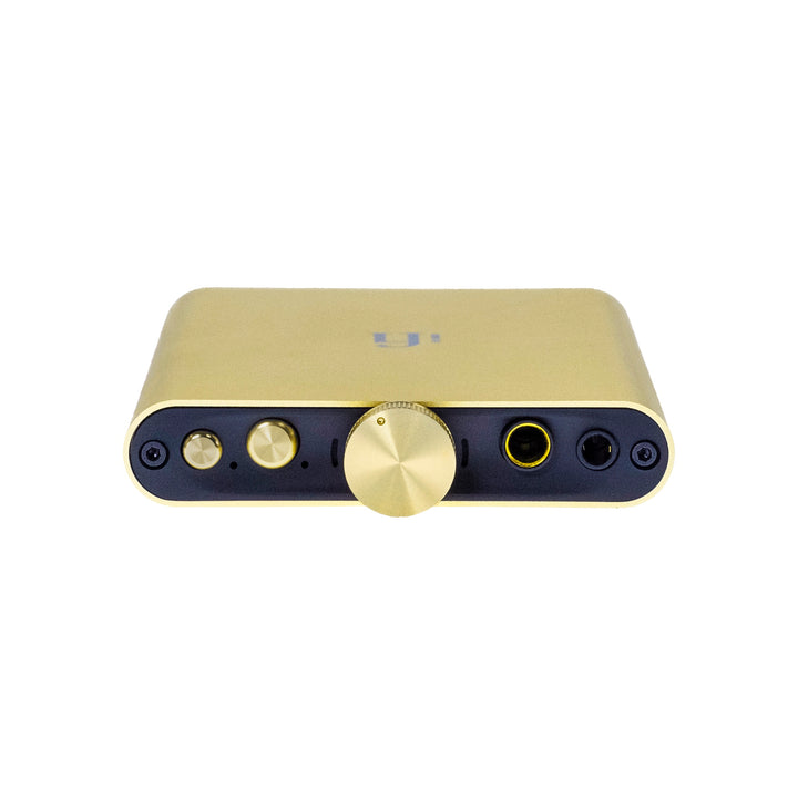 iFi hip-dac 2 gold front top 3 quarter over white background