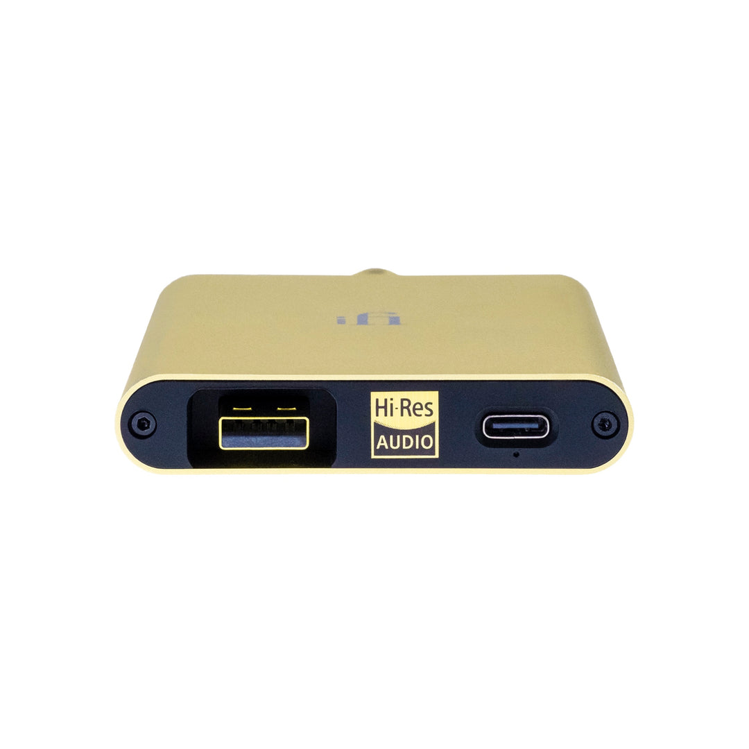 iFi hip-dac 2 gold rear top 3 quarter over white background