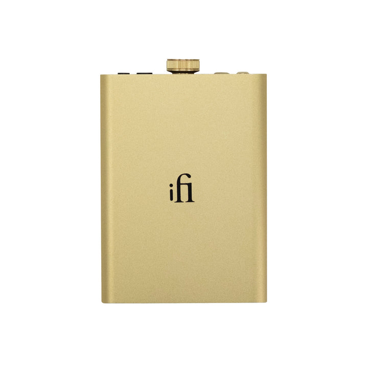 iFi hip-dac 2 gold top over white background