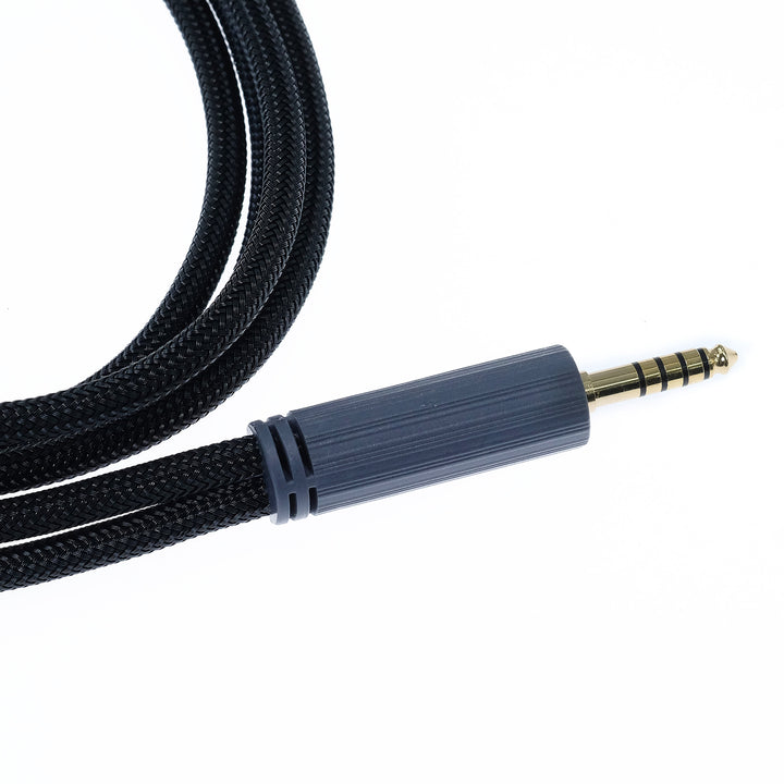 ifi se 4.4mm to XLR cable coiled closeup 4.4mm whitebox