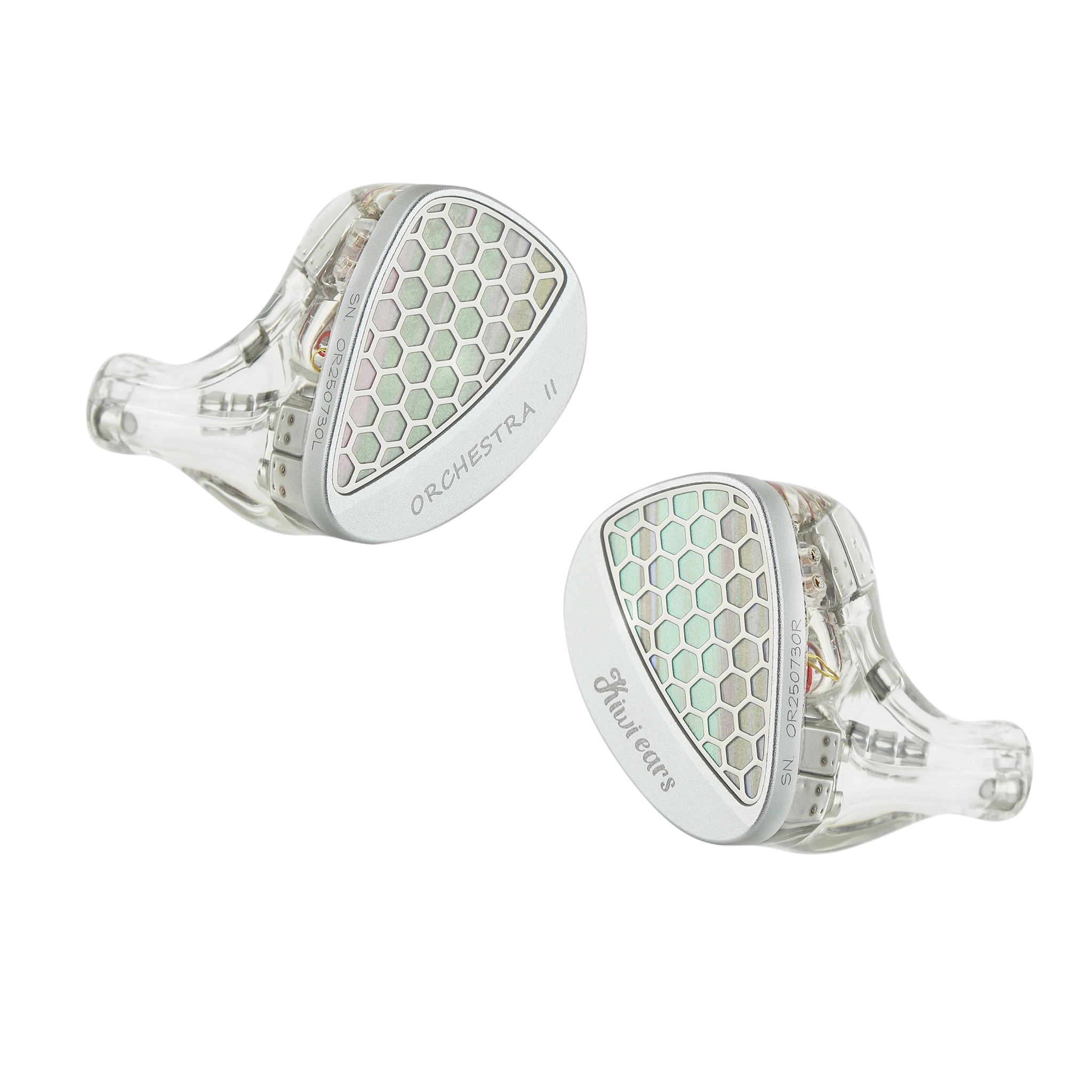 Kiwi Ears Orchestra II IEMs front diagonal whitebox