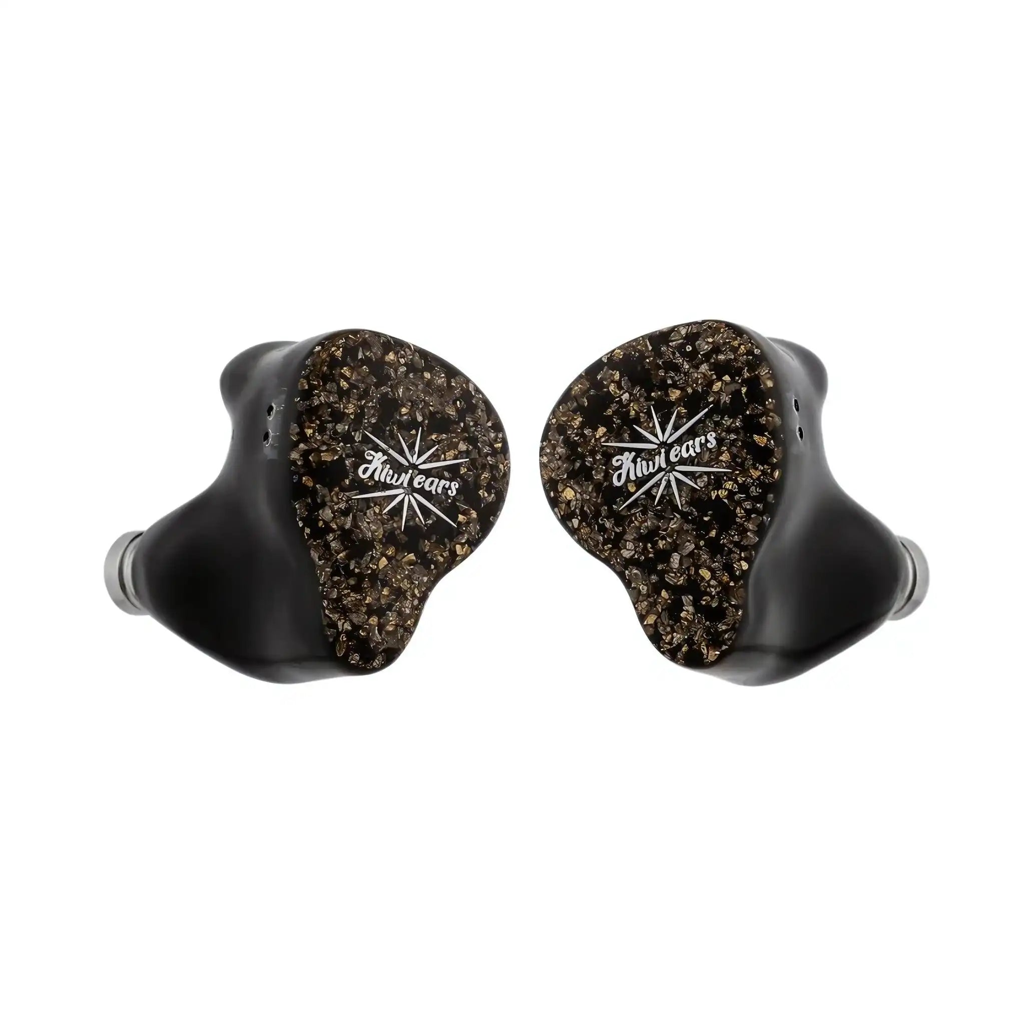Kiwi Ears Astral IEMs in yellow floating front center whitebox