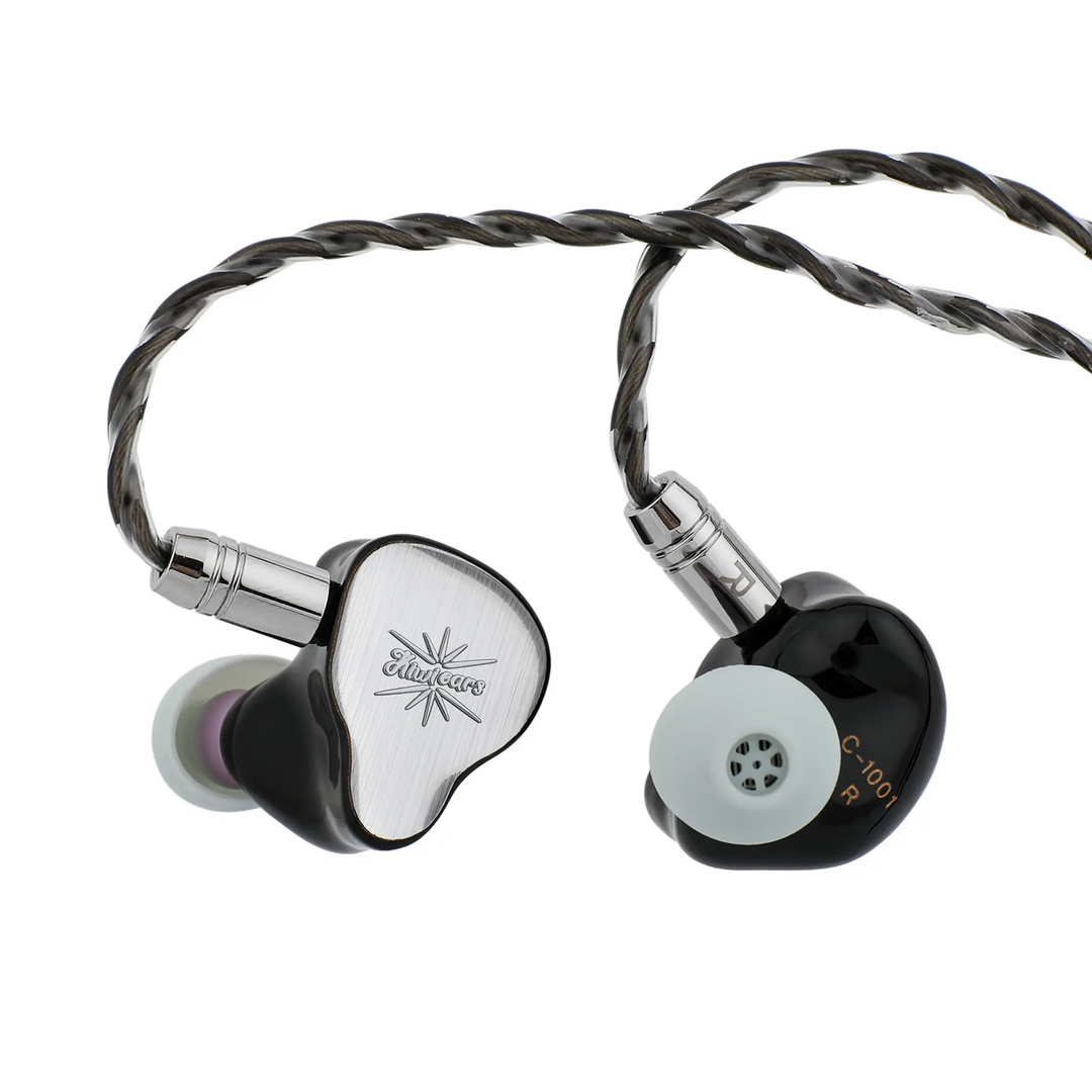 Kiwi Ears Ke4 iems front and back view with cable whitebox