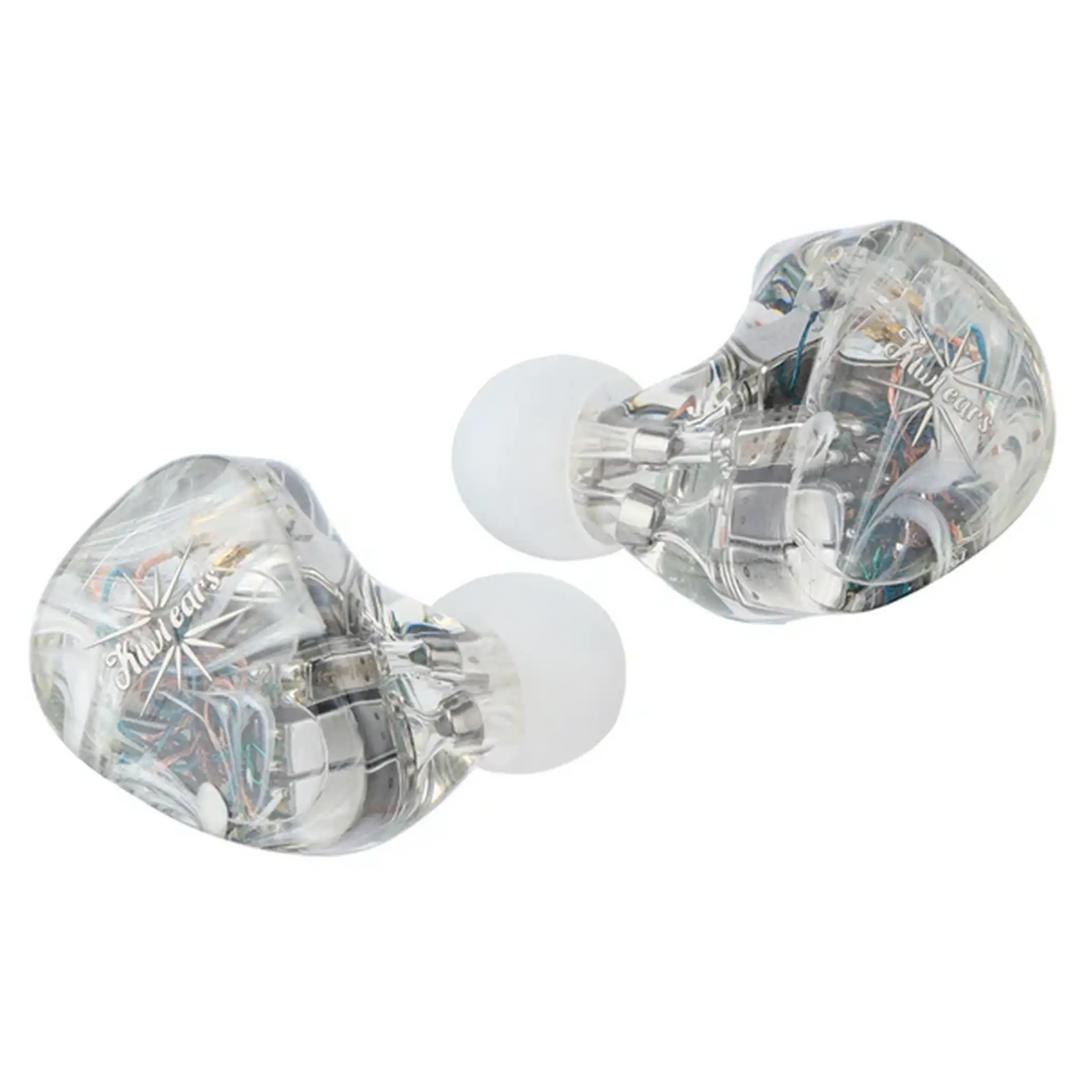 Kiwi Ears Orchestra Lite iems clear front view whitebox