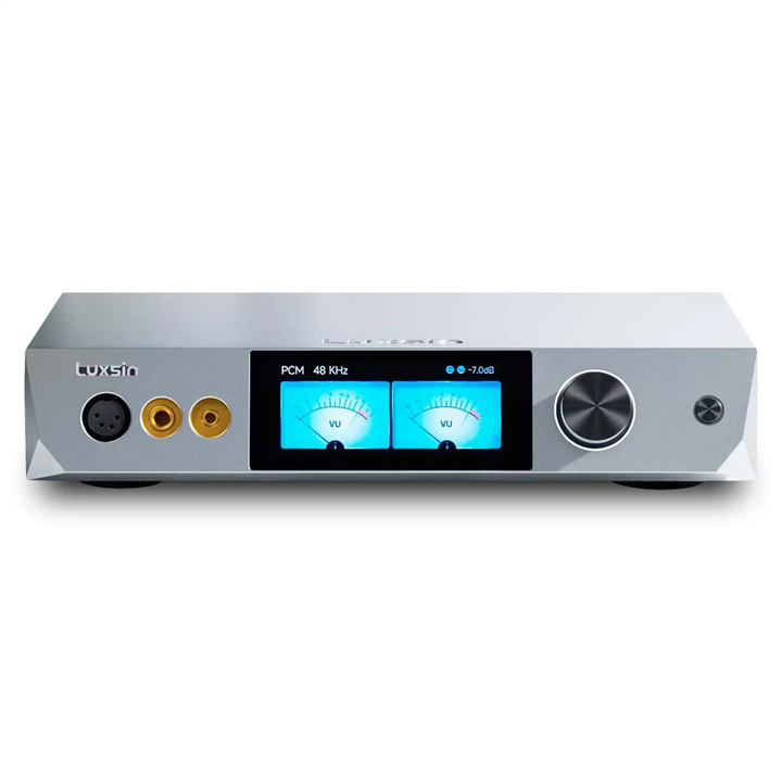 Luxsin Audio X9 DAC and headphone amp sitting front whitebox