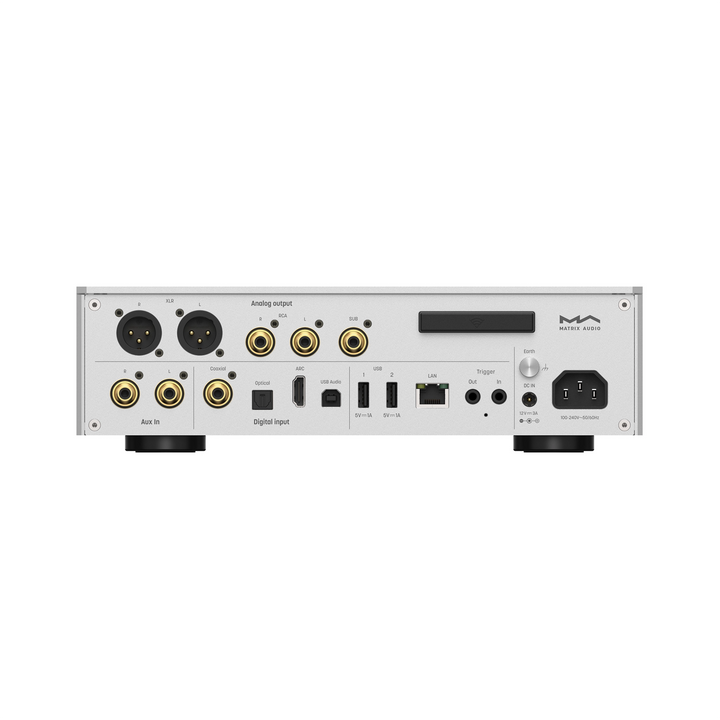 Matrix Audio TS-1 streamer, DAC and amp eye level rear whitebox